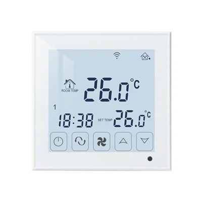 Fan-Coil-Thermostat TDS23-AC mit weißer/blauer Hintergrundbeleuchtung